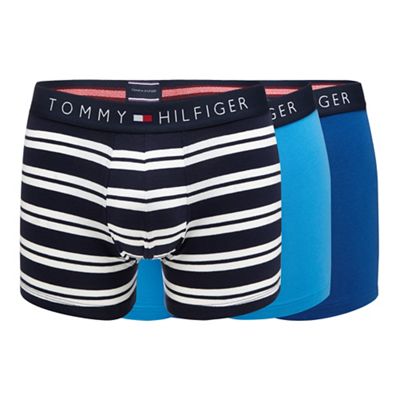 Pack of three blue and navy trunks